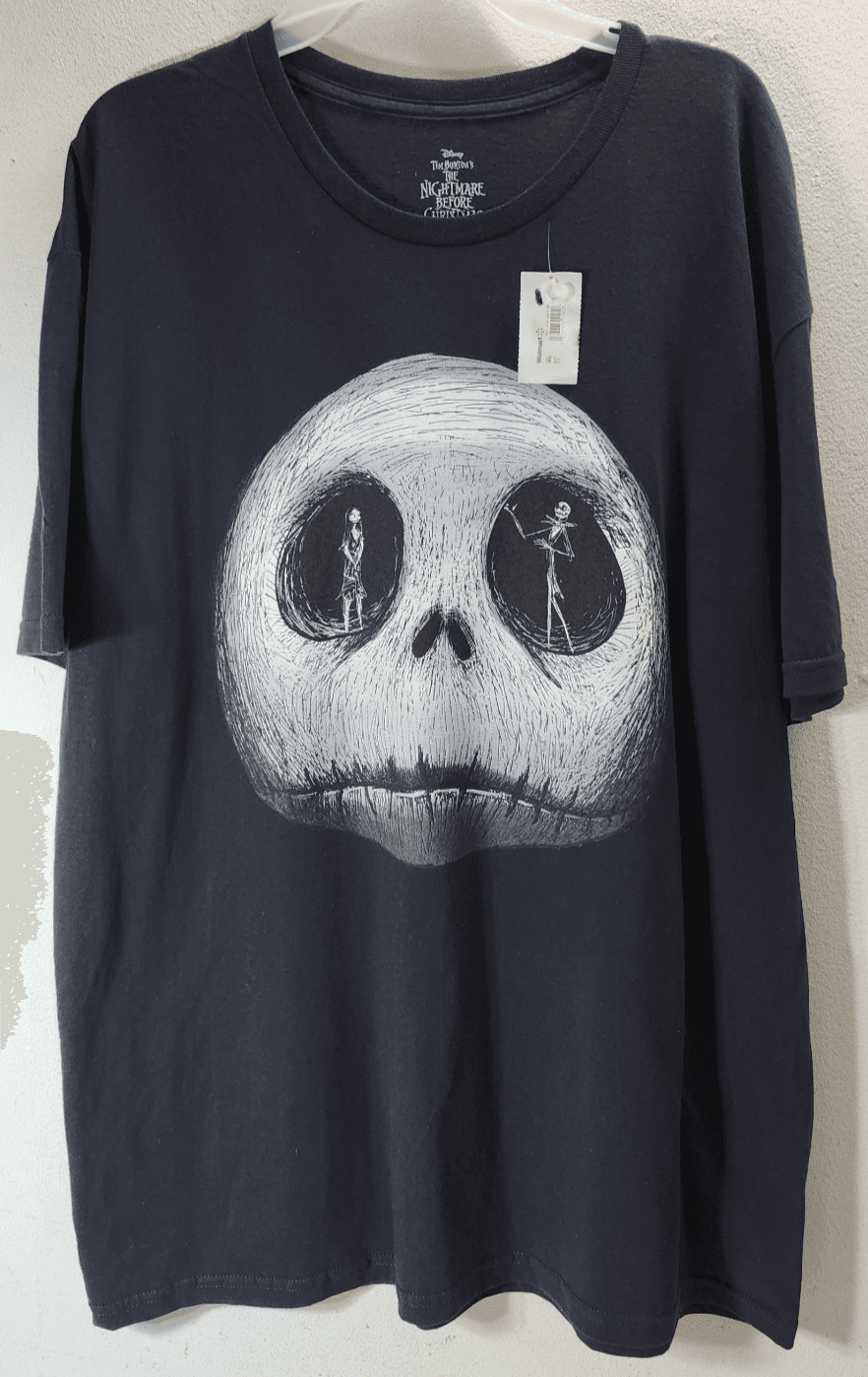 Disney Nightmare Before Christmas Jack Skellington Graphic T-Shirt XL Black - Thumbnail 5