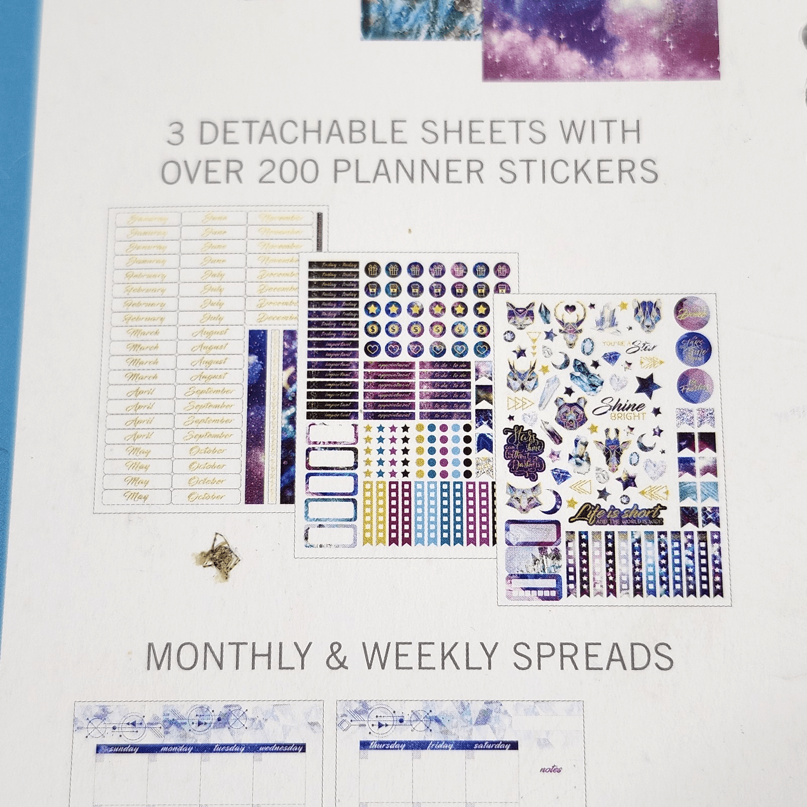 18 Month Undated Agenda Planner Calendar Notebook The Stars Shine For You - Thumbnail 10