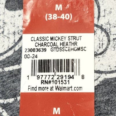 Disney Mickey Mouse Classic Cartoon Graphic T-Shirt Men's Size Medium Gray NEW - Thumbnail 7