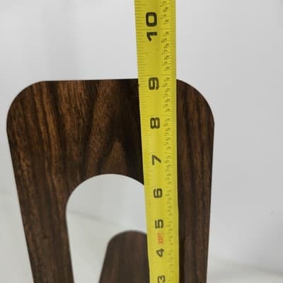 VTG 60s Wood Grain Bookends Industrial Metal School Library Shelf 2 Set - Thumbnail 8
