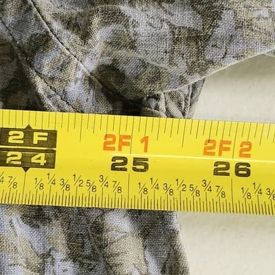 Denim Ridge Shirt Men's L Button Up Short Sleeve Leaf Pattern - Thumbnail 2