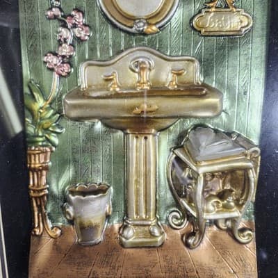 Framed Bathroom Decorative Print 15" X 13" Wall Art Home Decor - Thumbnail 4