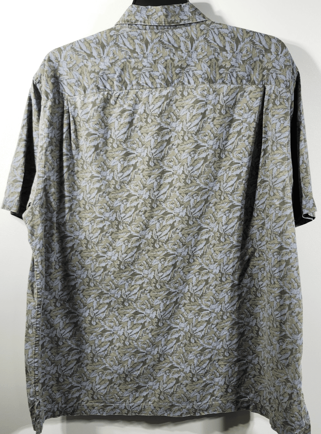 Denim Ridge Shirt Men's L Button Up Short Sleeve Leaf Pattern - Thumbnail 6