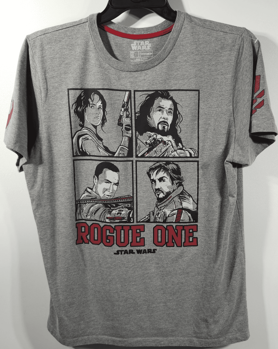 Star Wars Men's XL TShirt Gray Short Sleeve Rogue One Rebel Alliance Heroes - Thumbnail 5