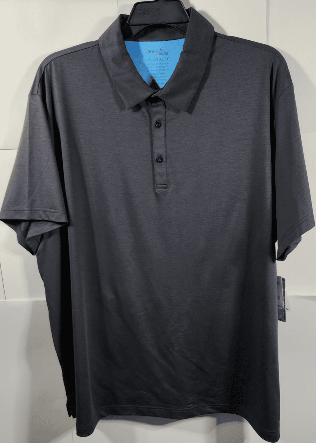 Birdie Bound Polo Shirt Mens 3XL Golf Performance Stretch Short Sleeve Black NEW - Thumbnail 5
