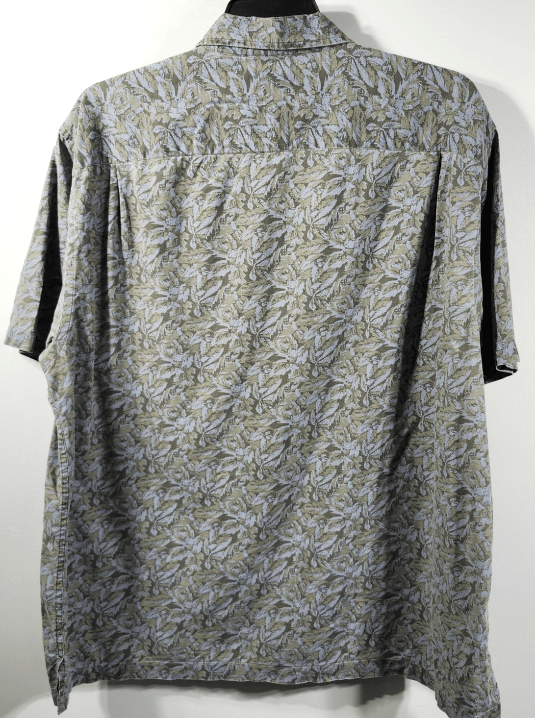 Denim Ridge Shirt Men's L Button Up Short Sleeve Leaf Pattern - Thumbnail 4
