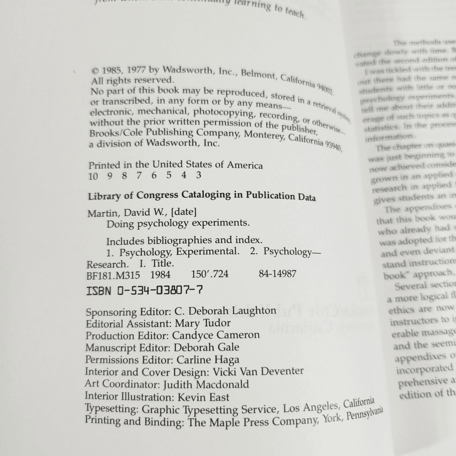 Doing Psychology Experiments 2nd Ed David W. Martin 1985 - Thumbnail 2