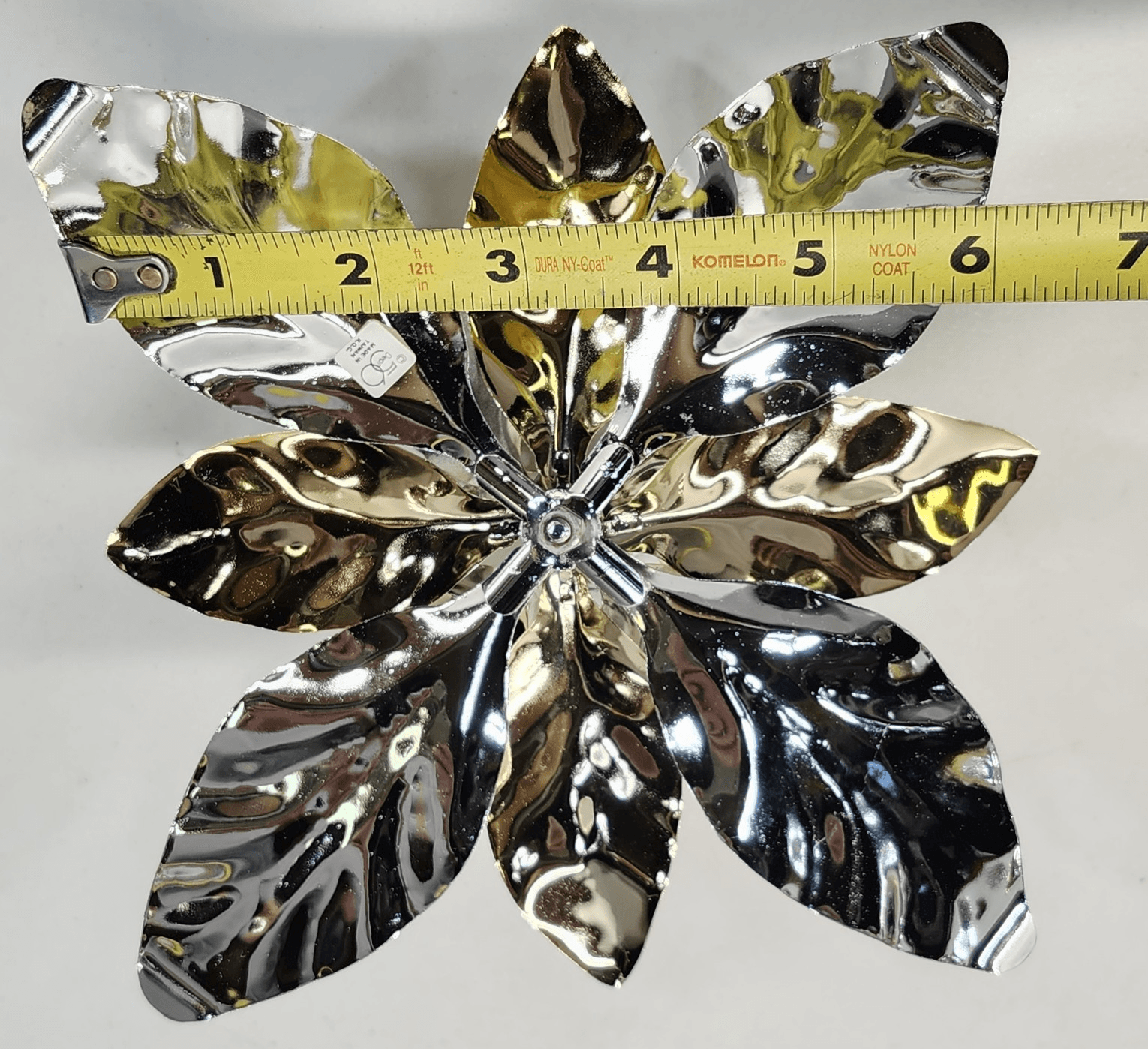 Dept 56 Christmas Poinsettia Taper Gold Silver Shiny Metal Holiday Candle Holder - Thumbnail 12