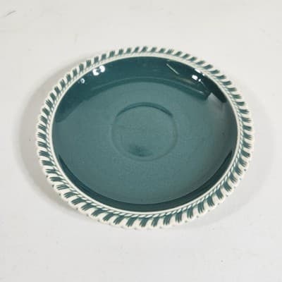 Harkerware Corinthian Teal Green Pate Sur Saucer Plate 6" - Thumbnail 2
