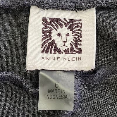 Anne Klein Women's 6 Pull-On Dress Pants Gray Mid Rise Stretch - Thumbnail 7