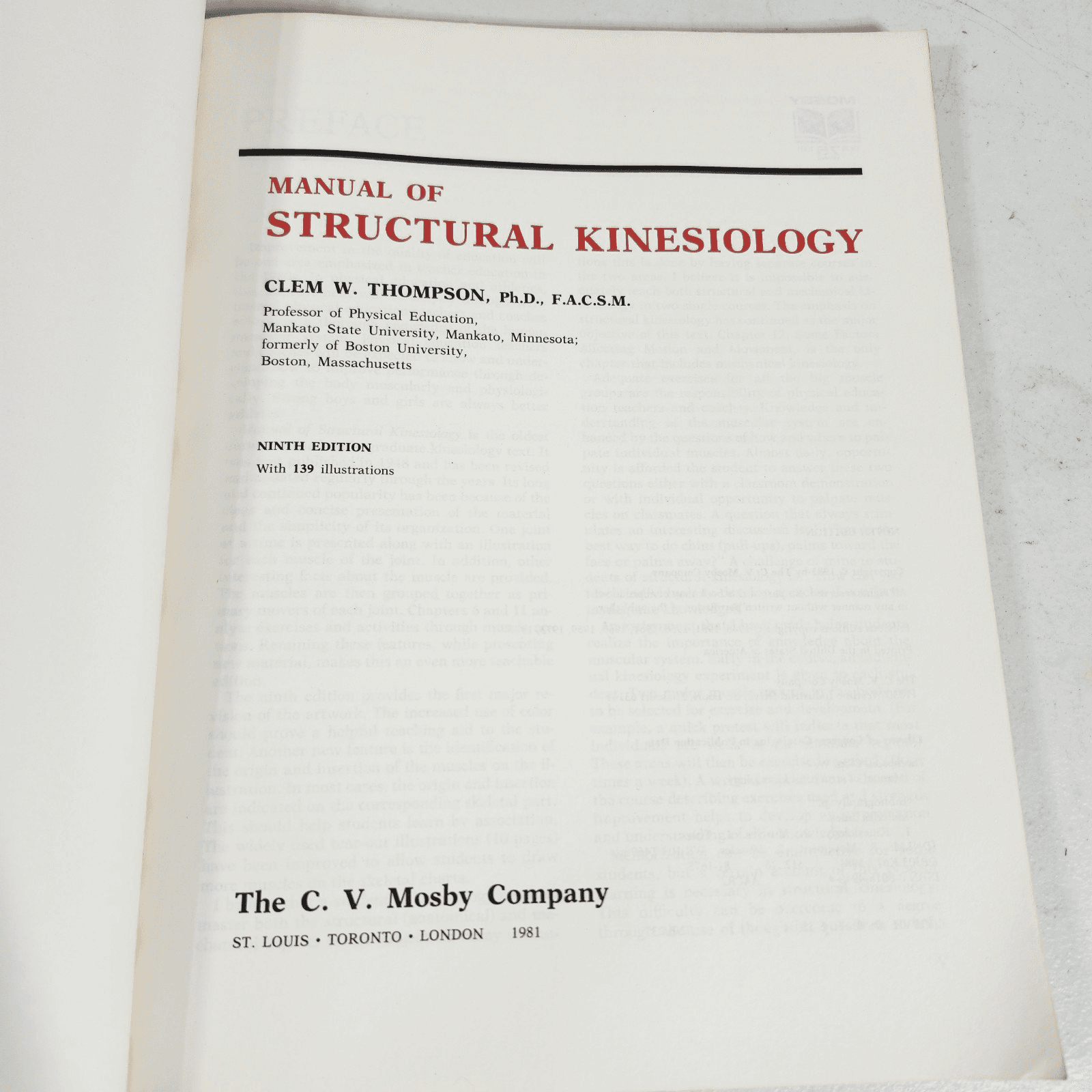 Manual of Structural Kinesiology 9th Edition 1981 - Thumbnail 2