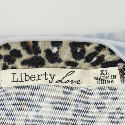 Blouse Women's Size XL Leopard Print Liberty Love Long Sleeve Top - Thumbnail 7