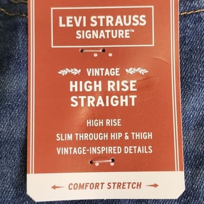 Levi's Jeans Women's 2 High Rise Straight Dark Blue Denim NEW - Thumbnail 7