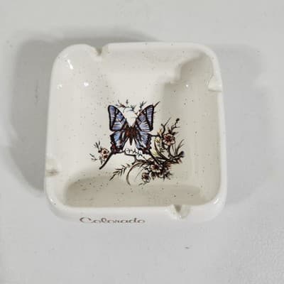 Pottery Craft Butterfly MCM Ashtray Colorado Made in USA Vintage - Thumbnail 2