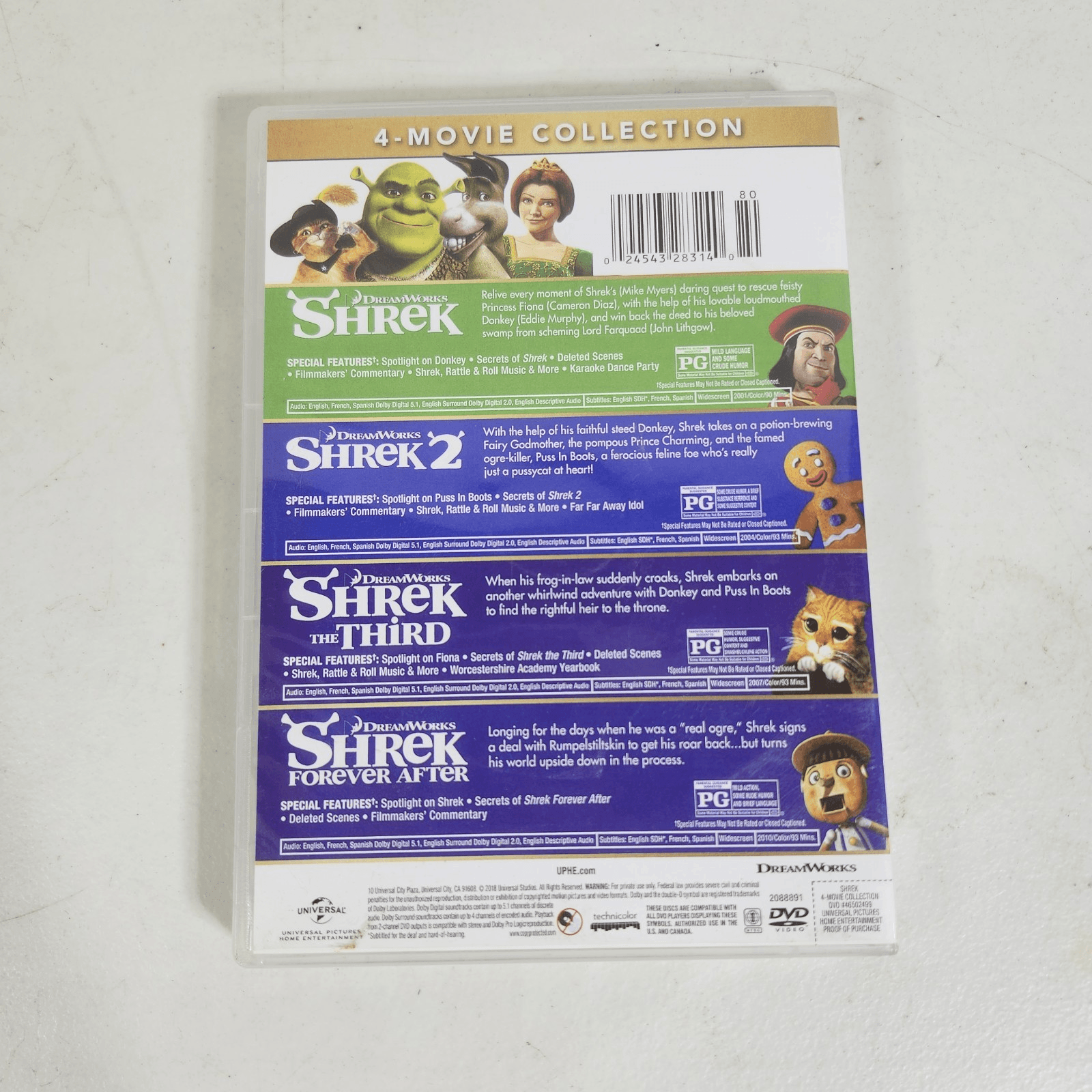 Shrek The 4 Movie Collection DVD Kids Cartoon Mike Myers - Thumbnail 4