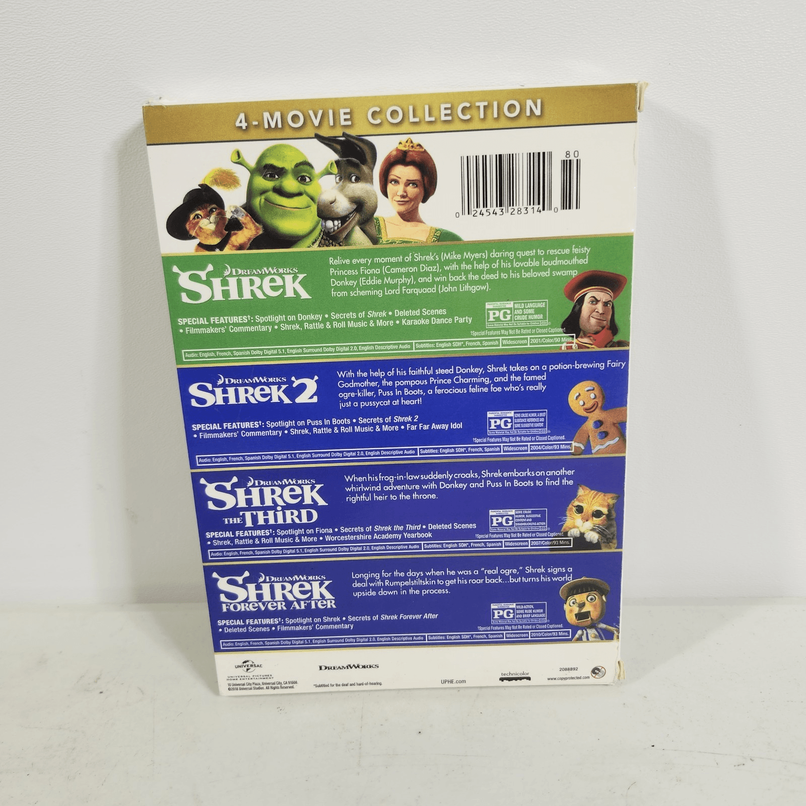 Shrek The 4 Movie Collection DVD Kids Cartoon Mike Myers - Thumbnail 2