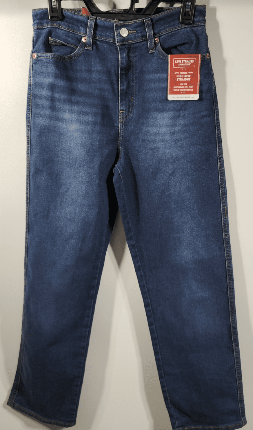 Levi's Jeans Women's 2 High Rise Straight Dark Blue Denim NEW - Thumbnail 5