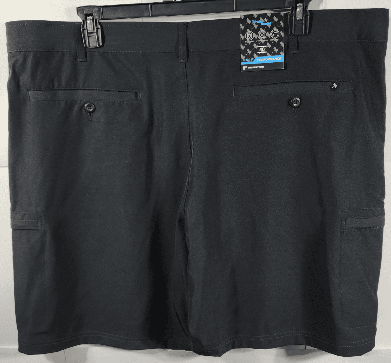 Birdie Bound Men’s 40 Cargo Shorts Stretch Easy Care Flex Waist 9” Khaki NEW - Thumbnail 6
