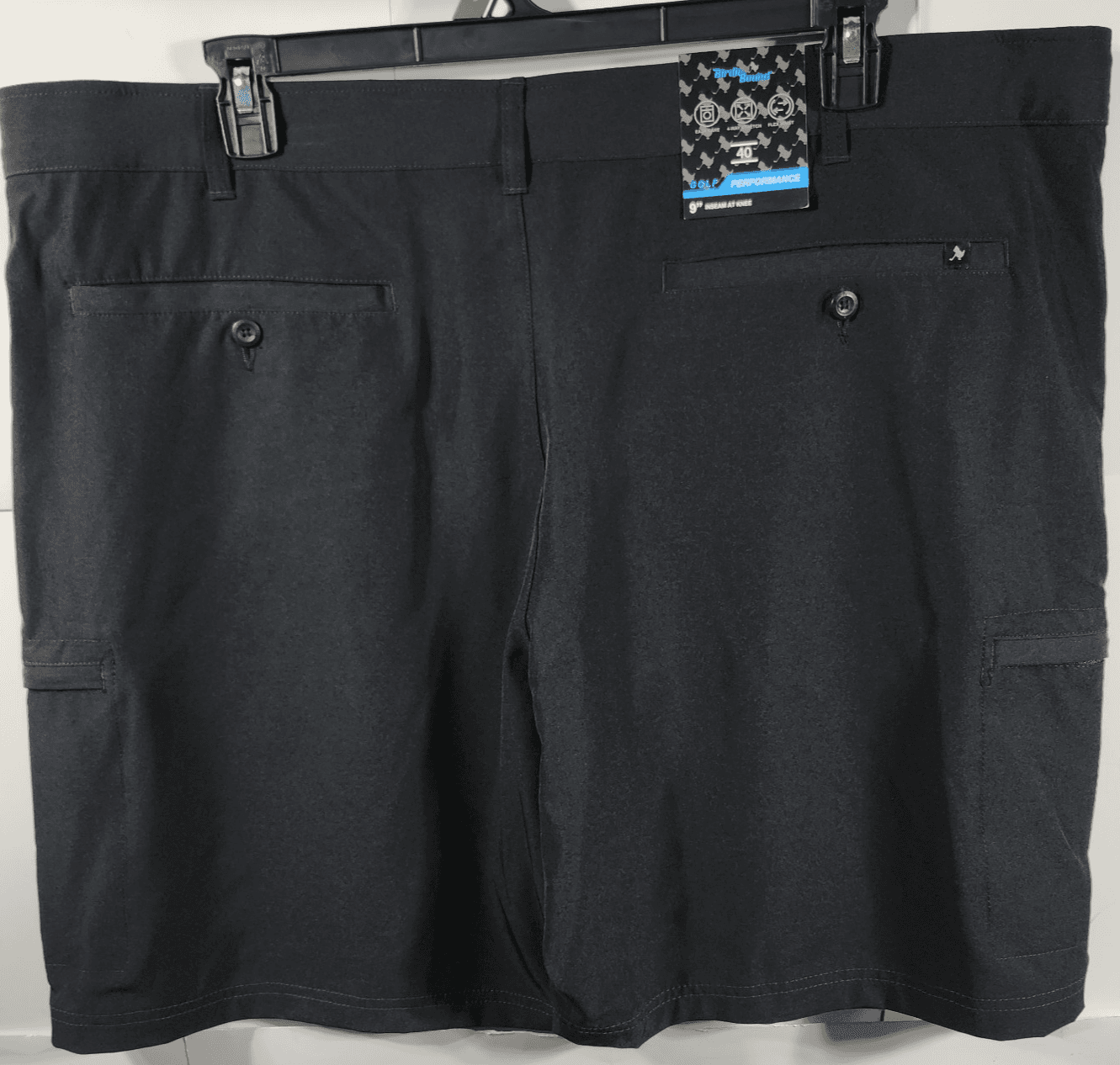 Birdie Bound Men’s 40 Cargo Shorts Stretch Easy Care Flex Waist 9” Khaki NEW - Thumbnail 4