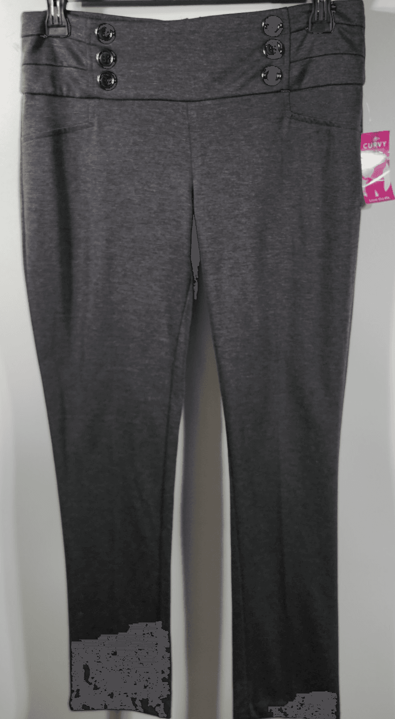 Vintage Dots Women's Mid Rise Gray Size 11/12 Stretch Dress Pants Curvy NEW - Thumbnail 5