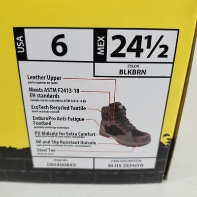 Herman Survivor Men's Zephyr Electrical Hazzard Steel Toe Work Boots Size 6 NEW - Thumbnail 6