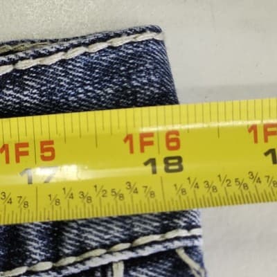 Men's 36x30 Jeans Blue Denim Straight Leg Cotton Faded Glory - Thumbnail 2