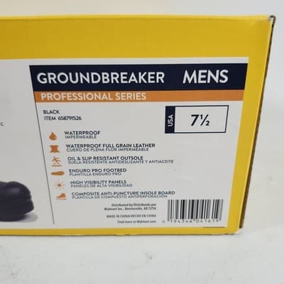 Herman Survivors Groundbreaker Steel Toe Waterproof Work Boots Men's 7.5 Black - Thumbnail 3
