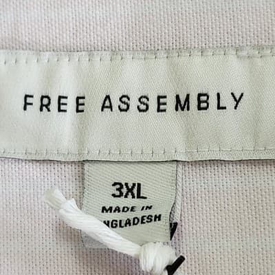 Free Assembly Shirt Men's 3XL Button Up Long Sleeve Oxford Pink White New - Thumbnail 8