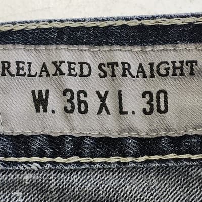 Men's 36x30 Jeans Blue Denim Straight Leg Cotton Faded Glory - Thumbnail 7
