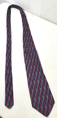 Dockers Mens 100% Silk Neck Tie Blue Red Swirls - Thumbnail 3