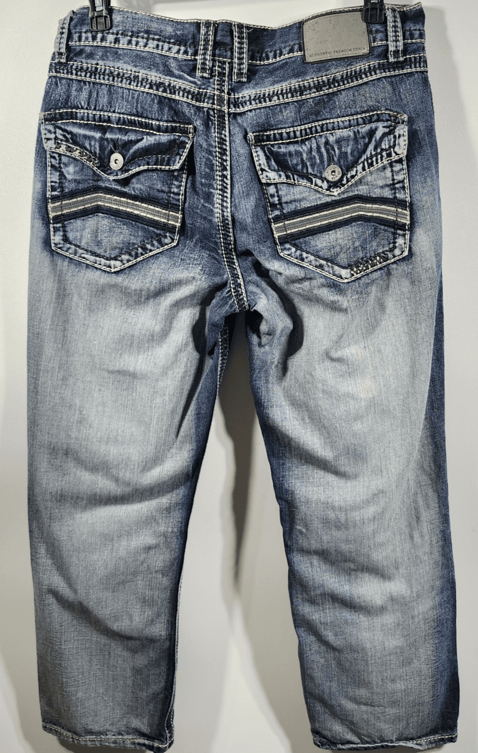 Men's 36x30 Jeans Blue Denim Straight Leg Cotton Faded Glory - Thumbnail 6