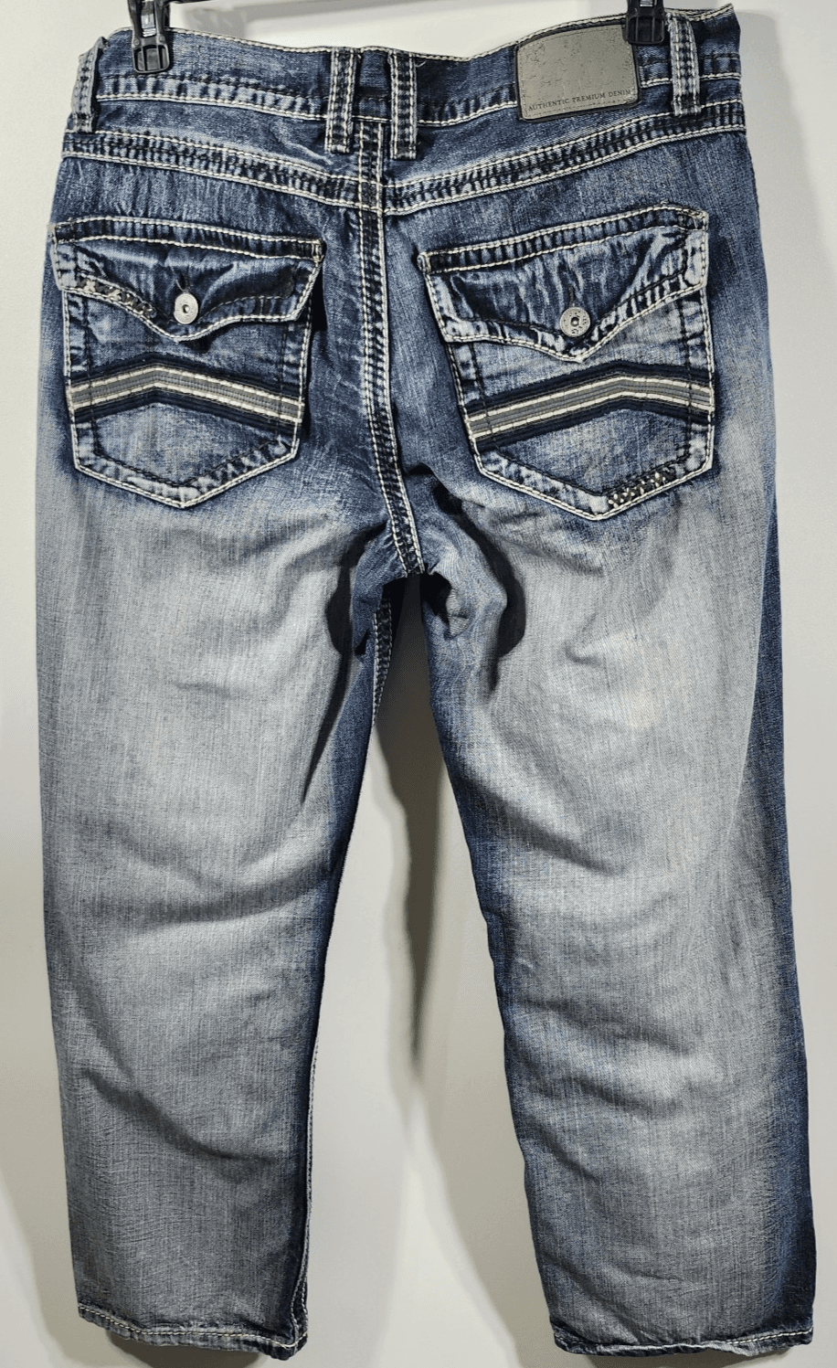 Men's 36x30 Jeans Blue Denim Straight Leg Cotton Faded Glory - Thumbnail 4
