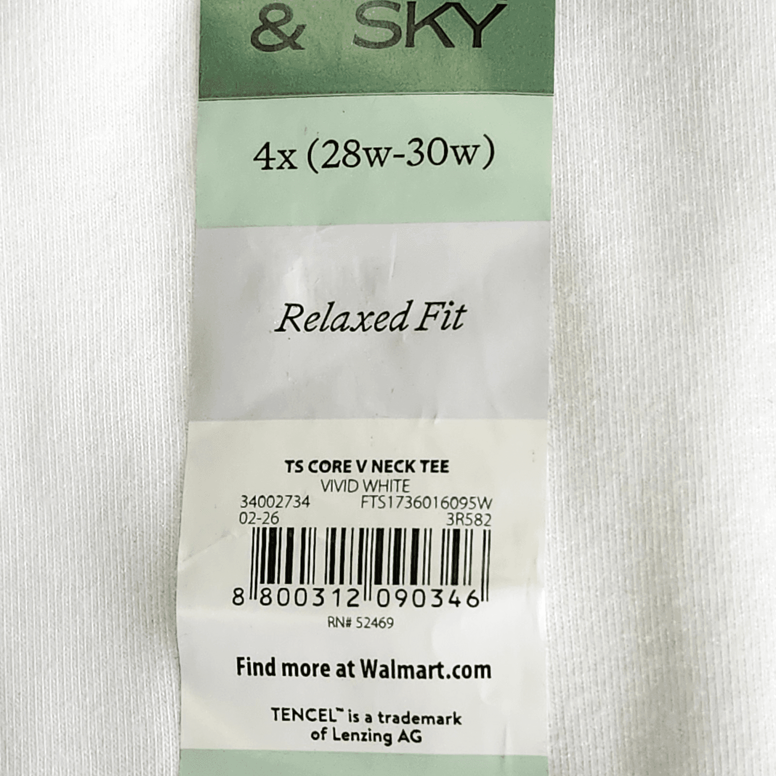 Terra & Sky Women's 4X Plus V-Neck T Shirt Short Sleeve White NEW - Thumbnail 7