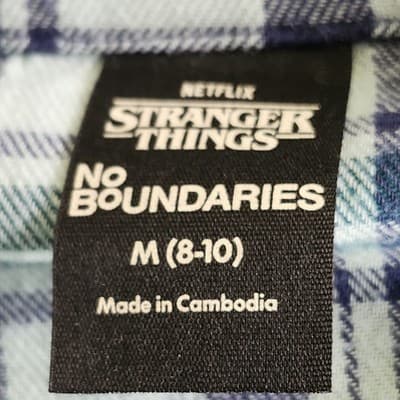 Stranger Things Women's M Shirt WSQK Radio Flannel Button Up NEW - Thumbnail 7