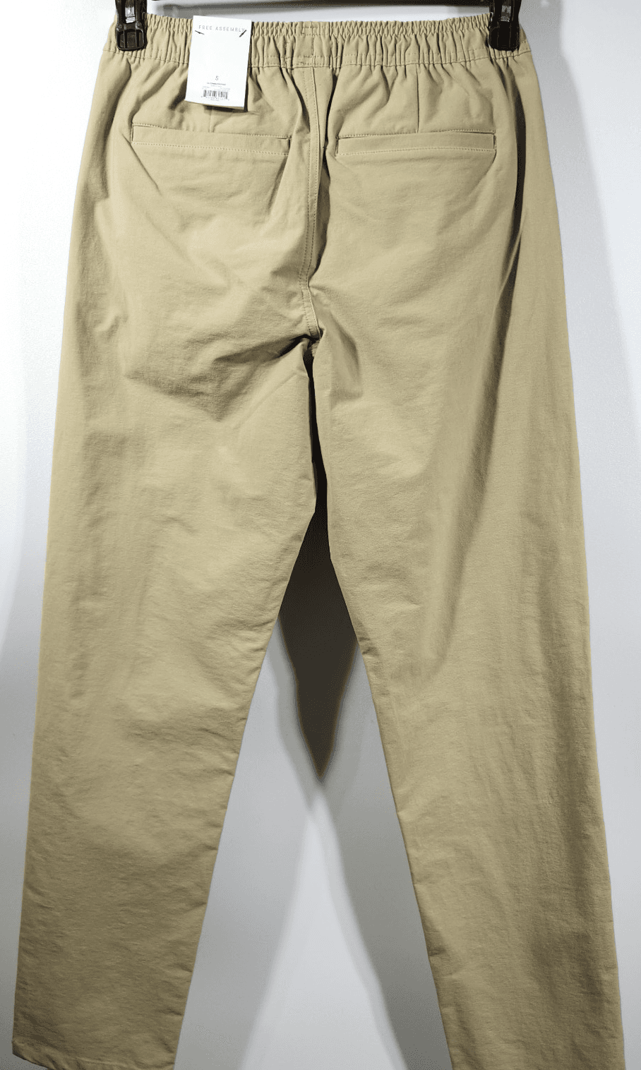 Pants Men's S Brown Khaki Chino Pants Elastic Waist Pockets Free Assembly NEW - Thumbnail 4