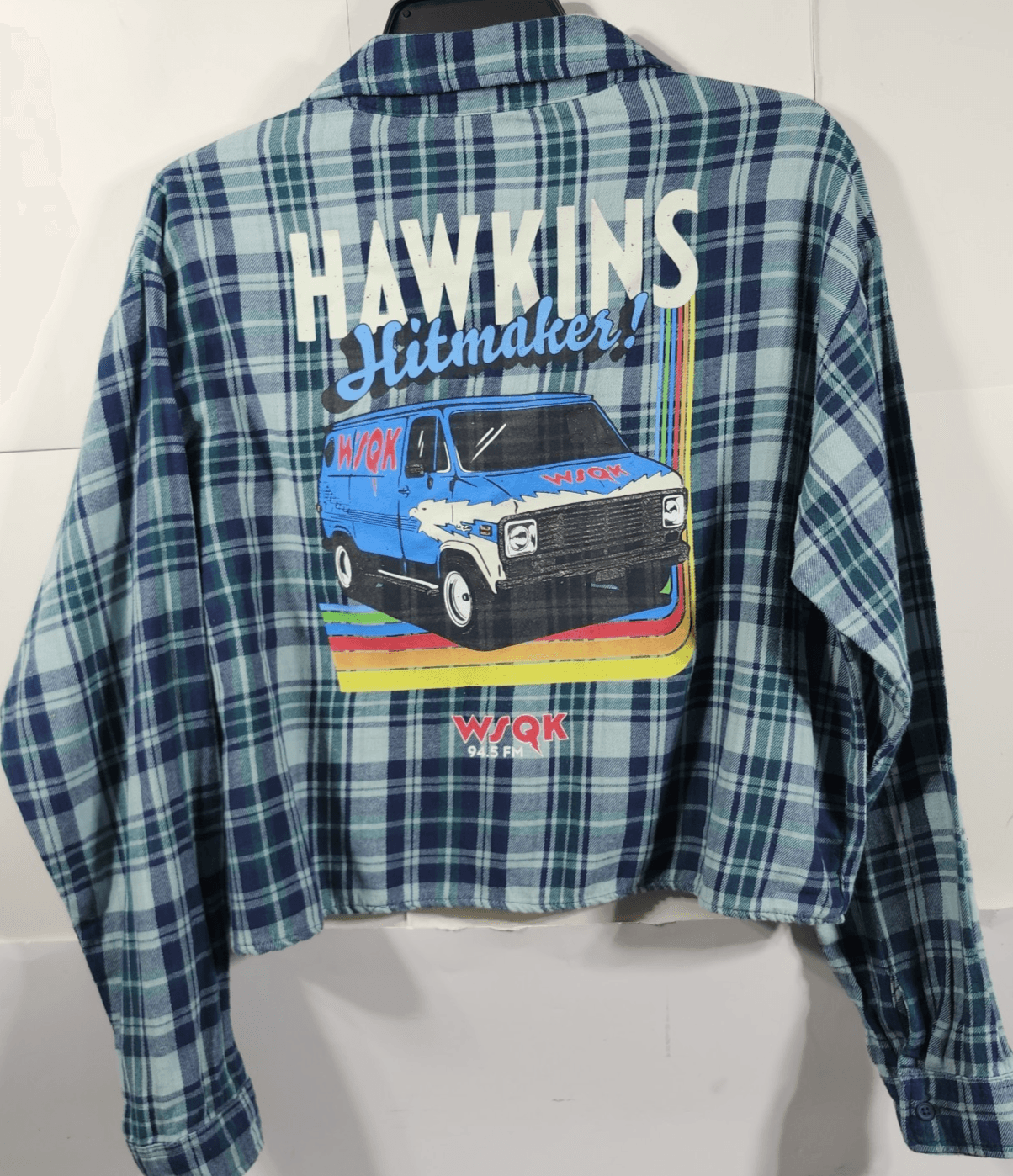Stranger Things Women's M Shirt WSQK Radio Flannel Button Up NEW - Thumbnail 5