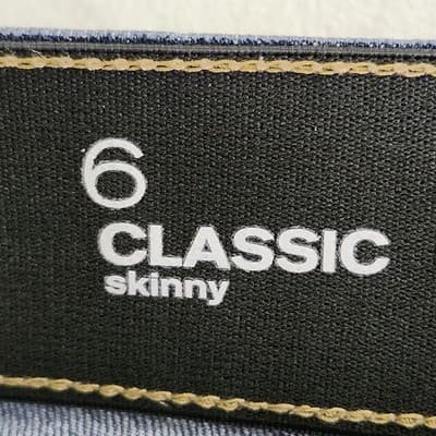 Liz Claiborne Women's 6 Classic Skinny Jeans Blue Stretch Denim Mid Rise - Thumbnail 7