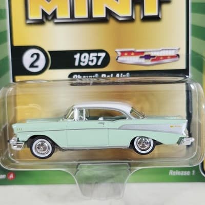 Racing Champions Mint 1957 Chevy Bel Air Diecast Car 1/64 Toy Vehicle NEW - Thumbnail 2