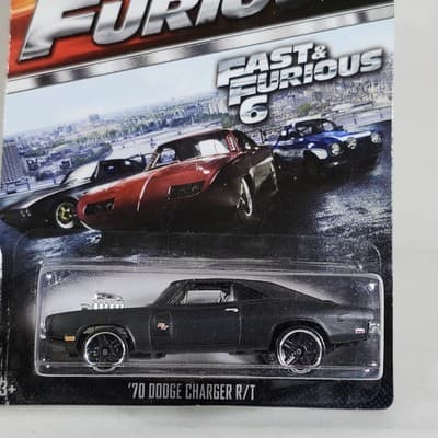 Hot Wheels '70 Dodge Charger R/T Fast & Furious 6 Car 1/64 Toy Error NEW - Thumbnail 2