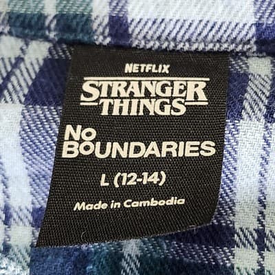 Stranger Things Women's L Shirt WSQK Radio Flannel Button Up NEW - Thumbnail 7