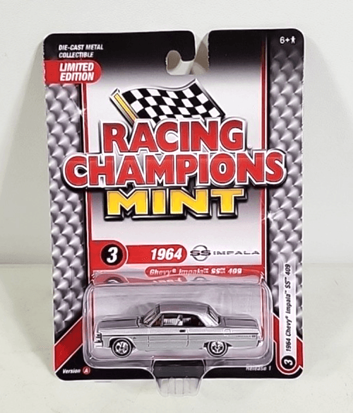 Racing Champions Mint '64 Chevy Impala SS 409 Silver Car 1/64 Toy Vehicle NEW - Thumbnail 6