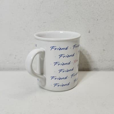Vintage Hallmark Mug Mates Coffee Cup Mug Friend Design White 1987 - Thumbnail 3