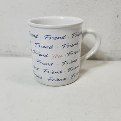 Vintage Hallmark Mug Mates Coffee Cup Mug Friend Design White 1987 - Thumbnail 6