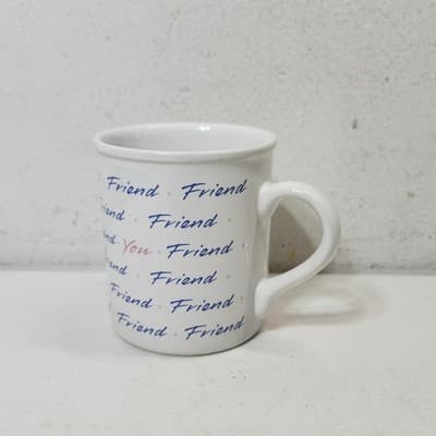 Vintage Hallmark Mug Mates Coffee Cup Mug Friend Design White 1987 - Thumbnail 5