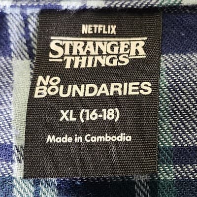 Stranger Things Women's XL Shirt WSQK Radio Flannel Button Up NEW - Thumbnail 7