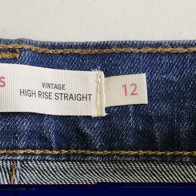 Levi's Jeans Women's 12 High Rise Straight Dark Blue Denim NEW - Thumbnail 9