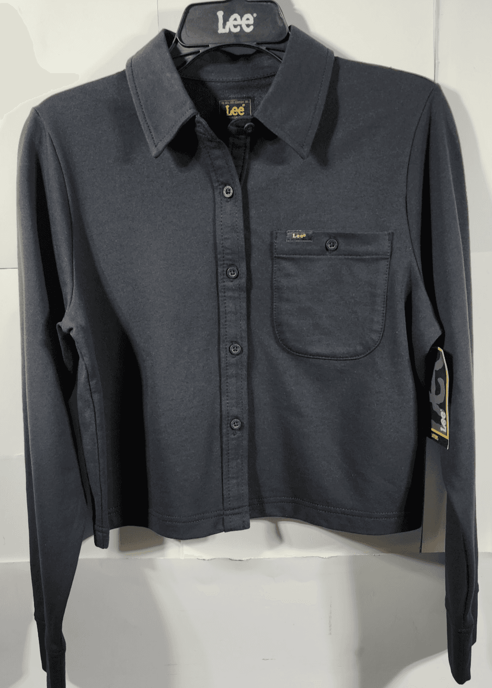 Lee Women's XS Button Up Long Sleeve Shirt Black NEW - Thumbnail 5