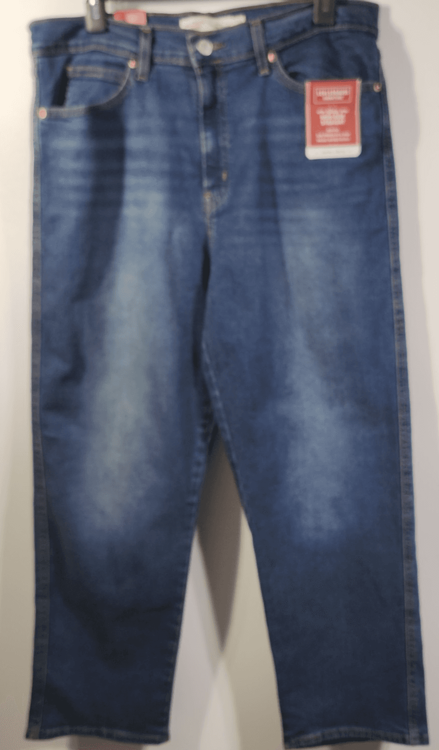 Levi's Jeans Women's 12 High Rise Straight Dark Blue Denim NEW - Thumbnail 5