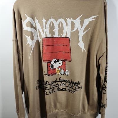 Snoopy Men's XL Hoodie Peanuts Hooded Sweatshirt Double Sided Graphic NEW - Thumbnail 7