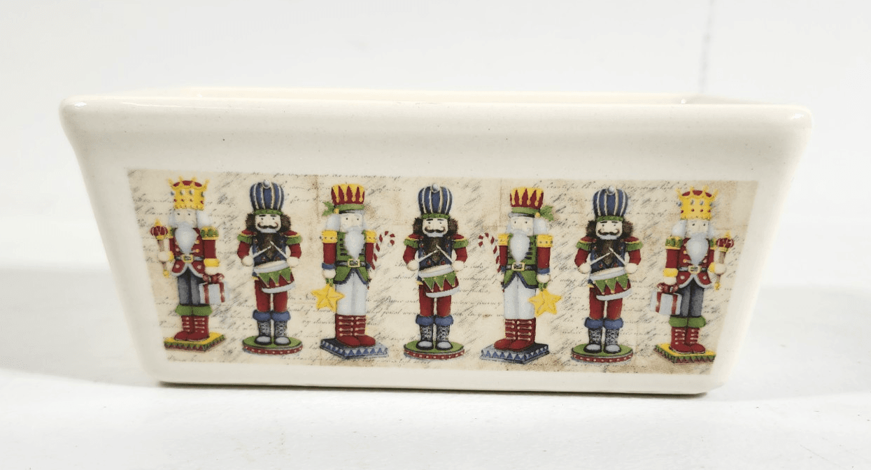 Nantucket Mini Loaf Pan Nutcracker Decorative Holiday Scene 5.5" X 3.5" - Thumbnail 2